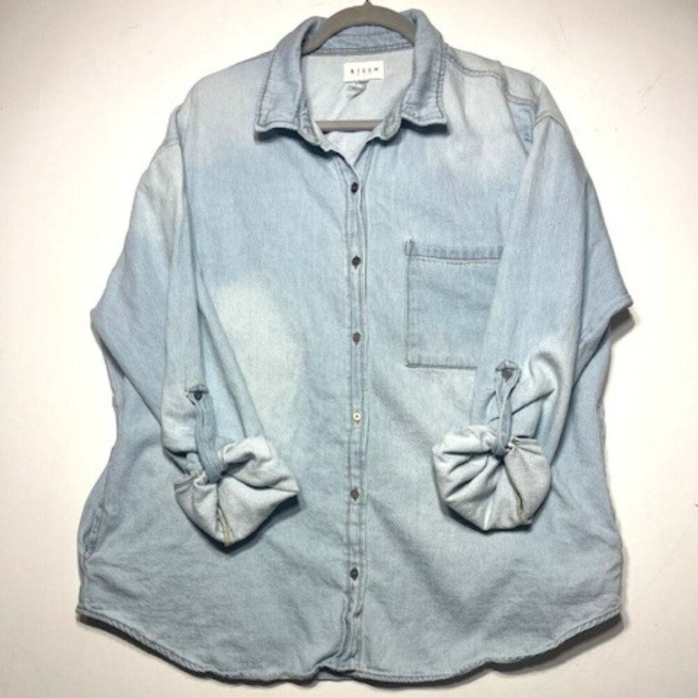 Risen Los Angeles Denim Lightweight Long Sleeve Shirt Shacket Sz‎ XL